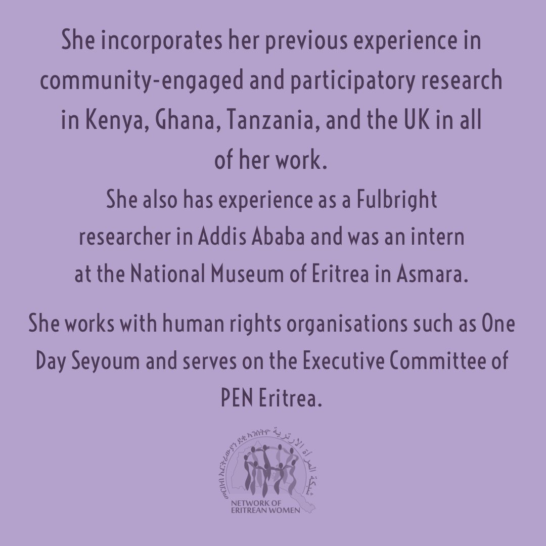 NetworkEriWomen's tweet photo. This week we are introducing Timnet Gedar, a historian, educator and museum practitioner- researcher.
#Wewriteourownhistory https://t.co/iMFp4nMfre