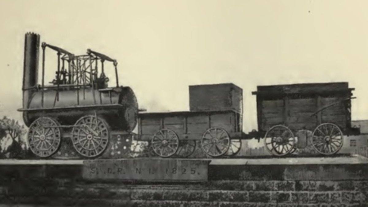 トンビート Tom ジョージ スチーブンソン 英国の発明家 炭坑労働者の子供として生まれる 1814年 蒸気機関車を完成させる 15年 蒸気機関車 ロコモーション号 は 石炭を運ぶためにストックトンとダーリントンの間を走るようになる 10年