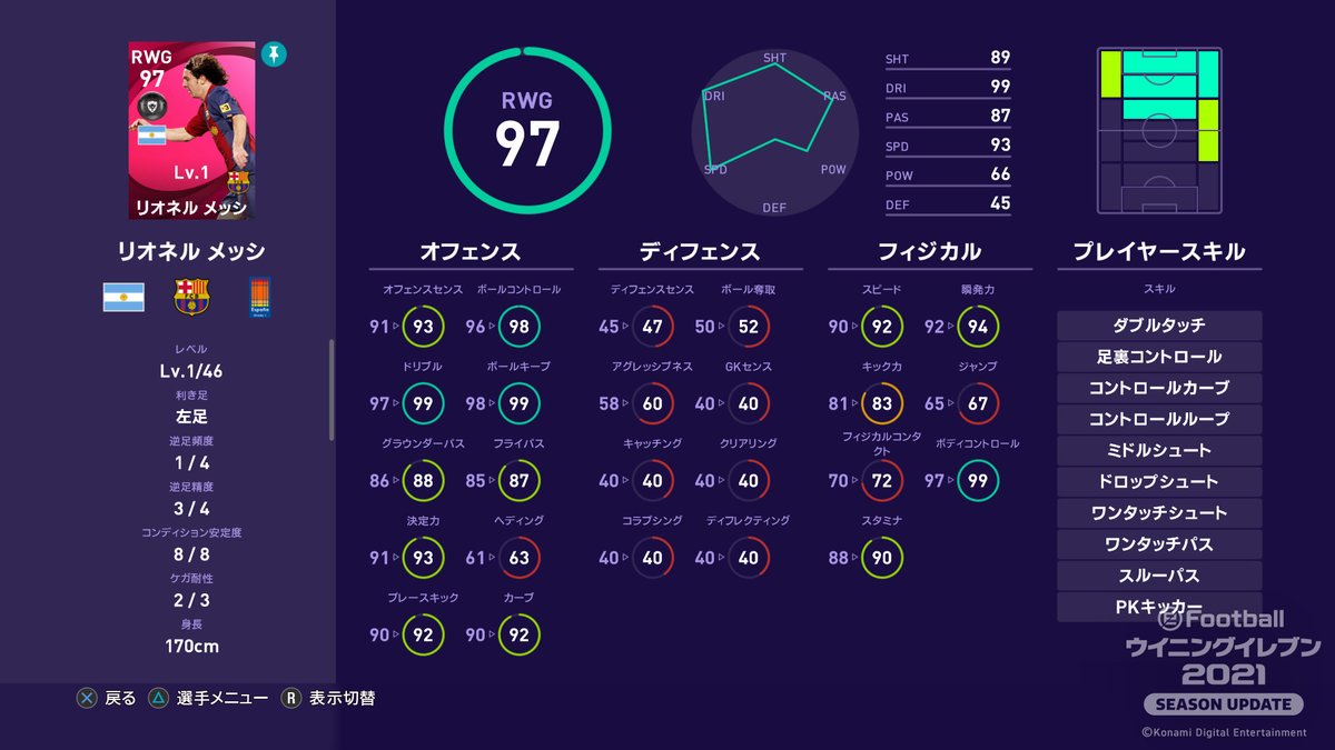 Efootball 公式 En Twitter アイコニックモーメントシリーズ の能力値 スキル公開 家庭用版 ウイニングイレブン 21 Fc バルセロナ クラブエディション アイコニックモーメントシリーズ リオネル メッシ 07 04 18 予約はこちら T Co