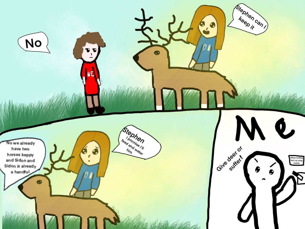 ksydik's tweet photo. Deer! Deer! Deer! (By my daughter Nadia) #CronchArt https://t.co/FgkjlSjorV