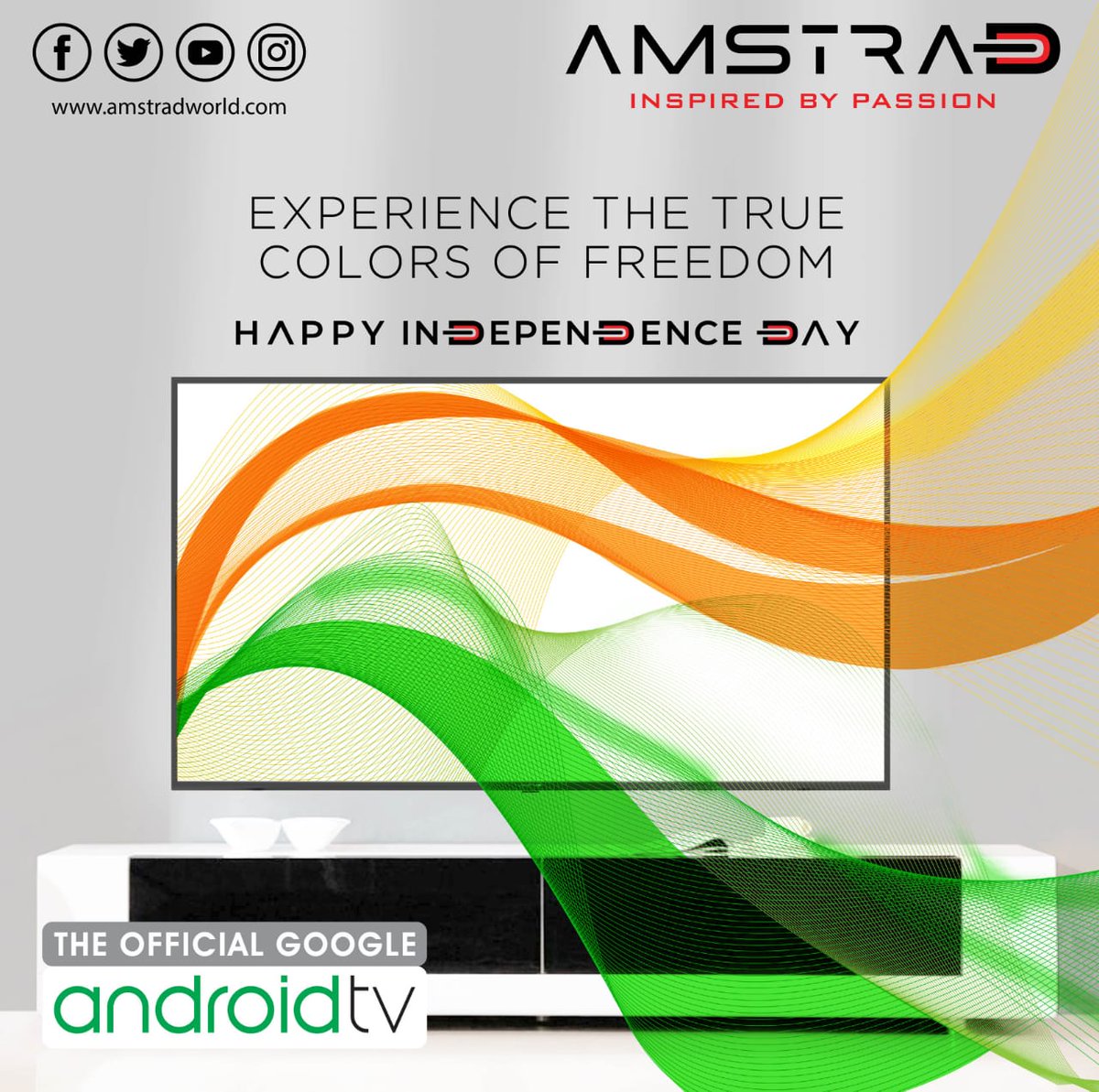 Amstrad_India's tweet photo. Celebrate the free spirit of India. Happy Independence Day!
#Amstrad #DoctorAC #OfficialAndroidLEDTV #WashingMachines https://t.co/5283SJuzrq