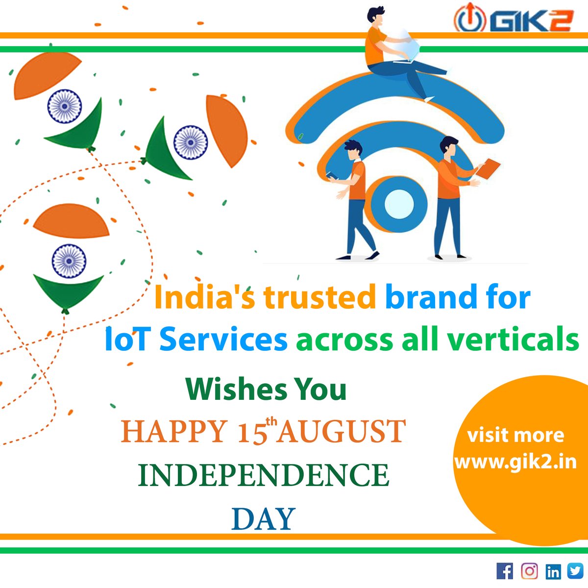 gik2electronics's tweet image. #Gik2 is consistently working towards providing breakthrough #IoTsolutions. On the eve of India’s #74thIndependenceDay, Get freedom from any #IoT related issues here gik2.in 
#15August2020 #IndependenceDayIndia2020 #IndependenceDayIndia #HappyIndependenceDay