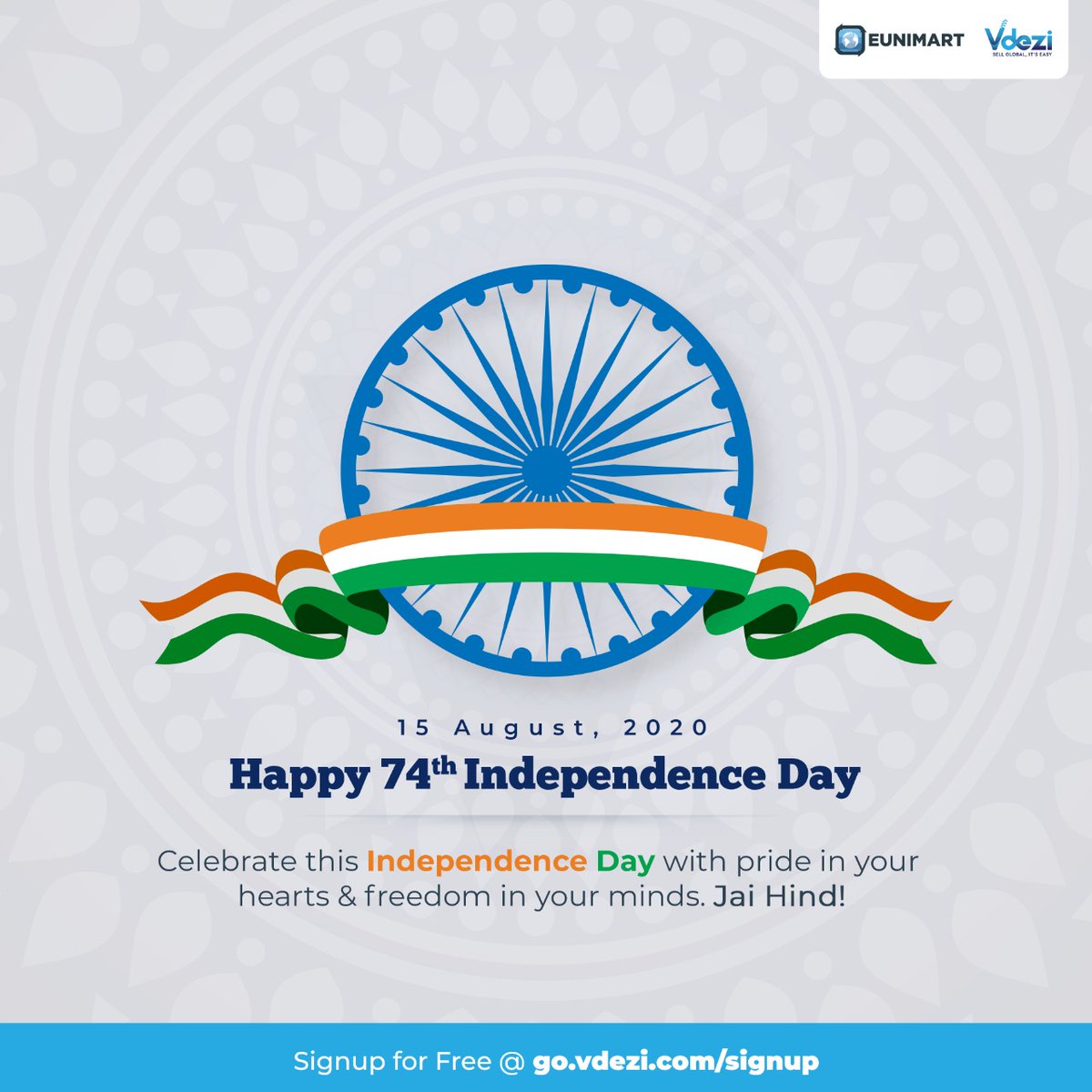 eunimartltd's tweet photo. We celebrate the 74th Independence Day with utmost respect &amp; pride as we continue to honor the sacrifice of our courageous &amp; heroic freedom fighters.

@vdezi wishes all the citizens of this vibrant nation a very Happy Independence Day.

#IndependanceDayIndia #JaiHindJaiBharat https://t.co/dw8dhm6ePm