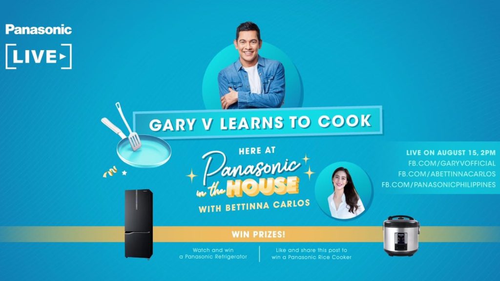 manila_genesis's tweet photo. TODAY Aug 15, 2PM for @GaryValenciano1 Learns To Cook at this standby link 🥩❄️🔪
https://t.co/FRFzUo8yJa with @abettinnacarlos! #PanasonicInTheHouse 🙌
You can WIN a PANASONIC #JapanQuality INVERTER REFRIGERATOR and more!😉🥳
#AlagangPanasonic
#ServedFreshWithLove 💙
#GaryVCooks https://t.co/zN9pXDJ3L4