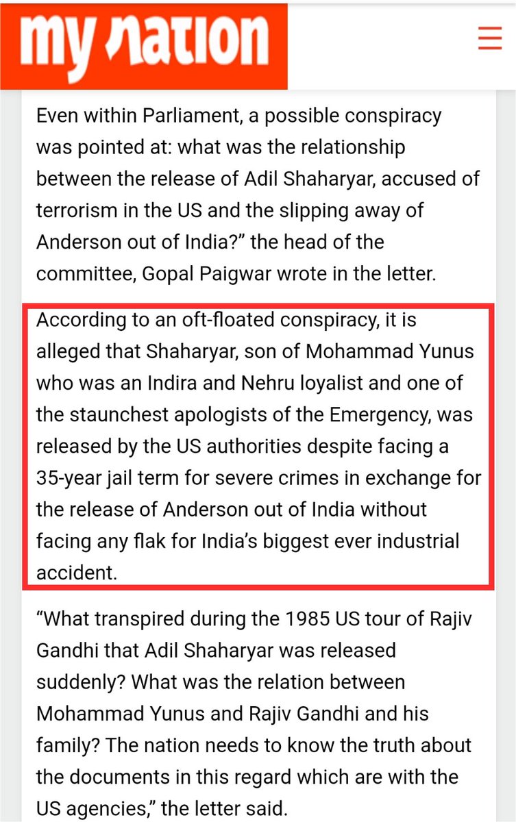 1984 Bhopal Gas TragedyTill date Bhopal Gas victims never got justice from the man made blunder.Firstly, Rajiv Gandhi denied help from Italians who were well equipped to handle aftermathSecondly, he traded Mohammed Yunus, an Indira loyalist from US jail for Warren Anderson.