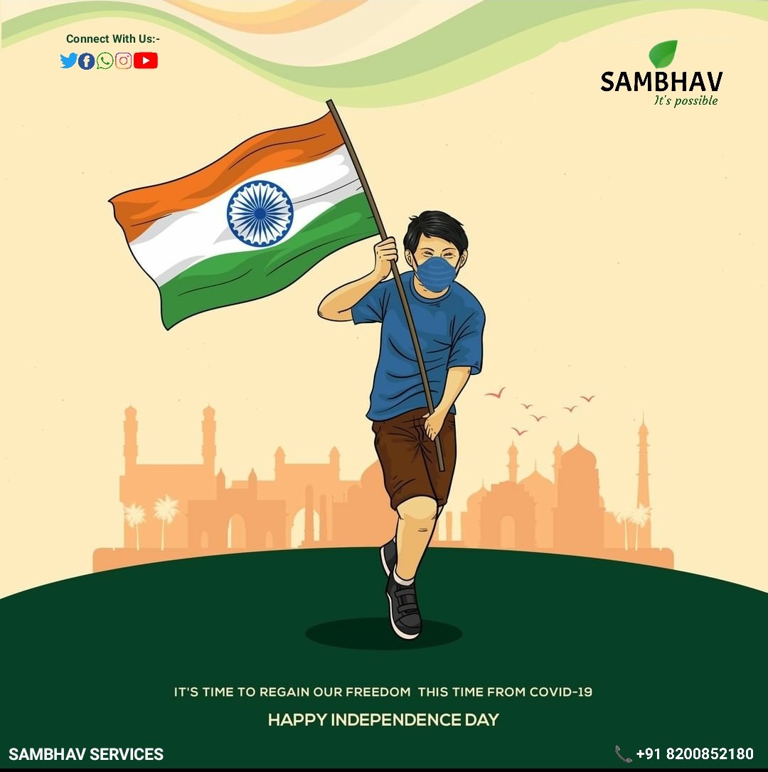 Sambhav_Service's tweet photo. Let's take a pledge to fight against the pandemic and protect the peace and unity of our great nation. Jai Hind

Happy Independence Day🇮🇳🇮🇳🇮🇳 https://t.co/w2CsZGny1h