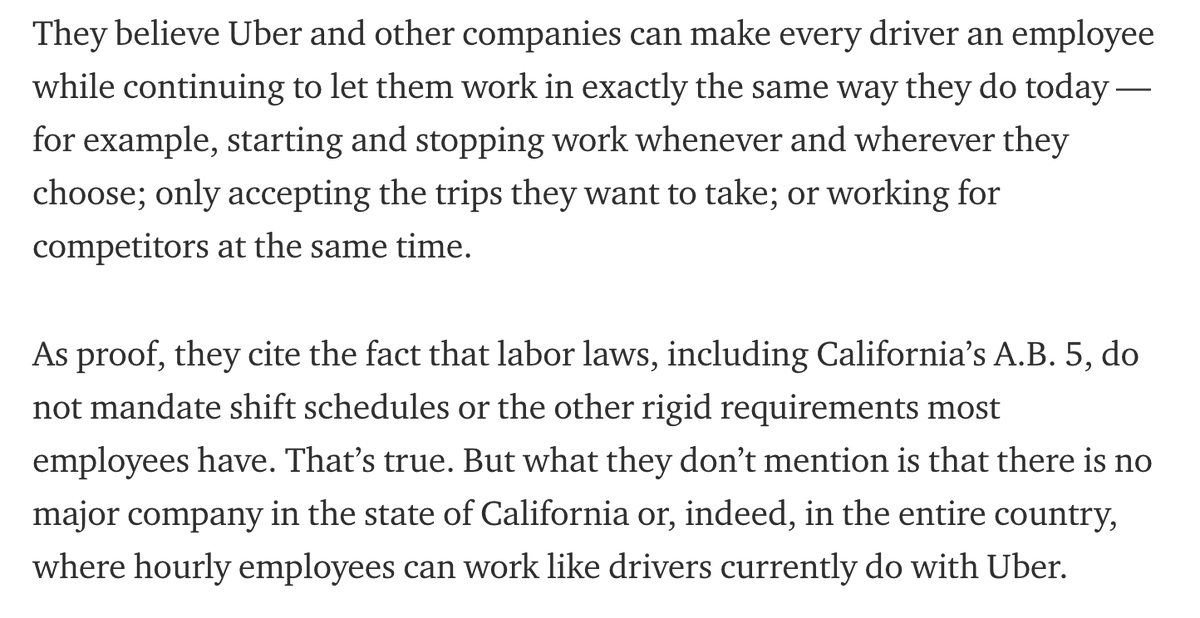 This is, again, not how Uber works. Uber substantially overhired at great cost to drivers to satisfy a level of demand that never materialized. This also ignores the vast majority of trips are done by a core of full-time drivers sensitive to Uber's constant price experiments. 3/9