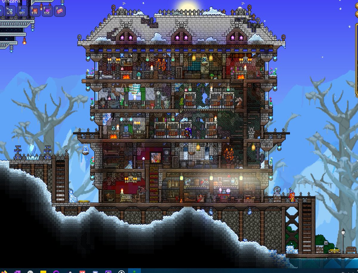 what may very well be the best build I have ever done, and the sole reason why this world shall remain in the cloud forever: the abandoned mansion! it is a pain in the god damned ass to navigate :P