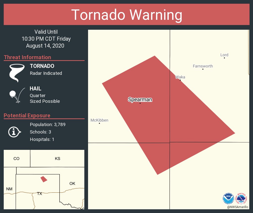 NWStornado: 🌪️⚠️ Tornado Warning including Spearman TX until 10:30 PM CDT
