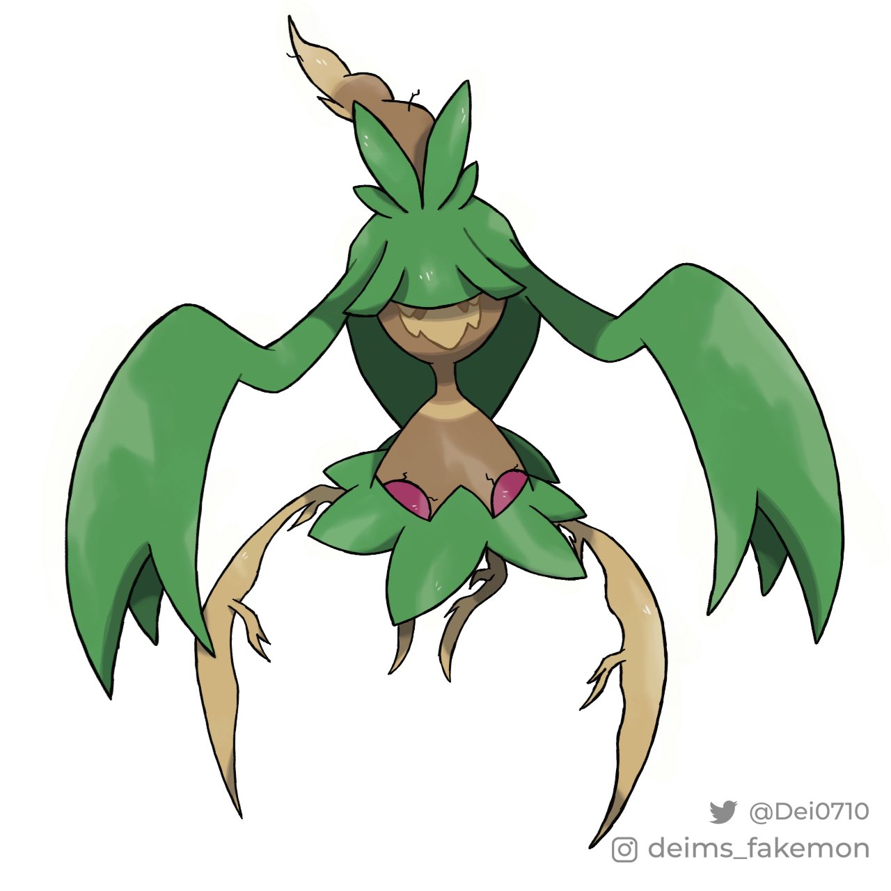 ˏˋ Deims ˊˎ˗‏ (Taylor's Version) on X: Sorcine, Pokémon amarre (Planta/ Fantasma). Tenía este diseño hace un tiempo y la idea de una Teke Teke  propuesta por @NikuTheJoeestar me lo trajo a la