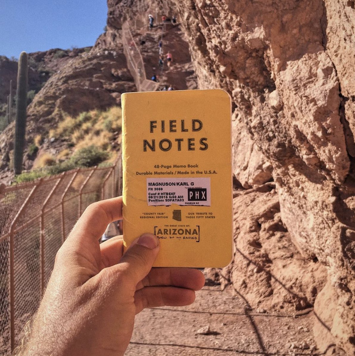 From CA to AZ (remember this was all from that one set of FN! A lot of ground to cover!) I typically take a picture of each CF  @FieldNotesBrand notebook in the state - here's AZ for an example.  https://www.instagram.com/p/BL467h9DWwz/&nbsp;
