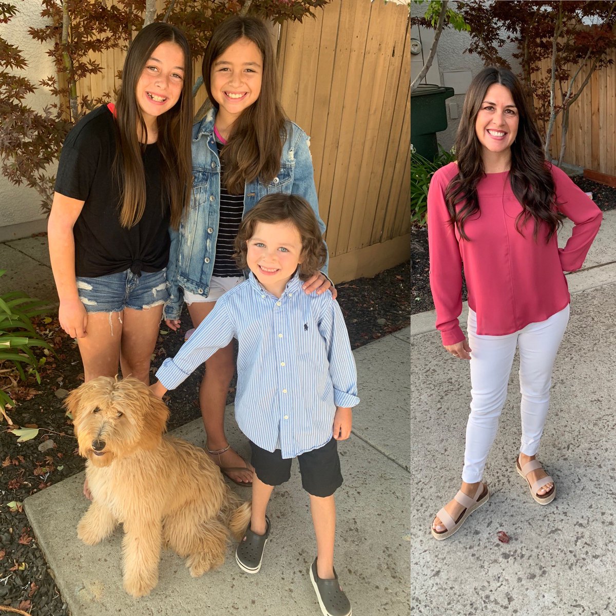 First week of school photos! Liz teaching Kinder, and the kids are now in 8th, 5th, and Kinder. Hope families appreciate how hard educators are working for students!