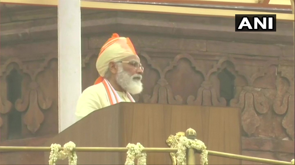 ANI's tweet photo. From LoC to LAC, whoever tried to raise their eyes towards the sovereignty of our country, our soldiers responded to it in the same manner: PM Narendra Modi on #IndependenceDay https://t.co/5fHmMWScaX