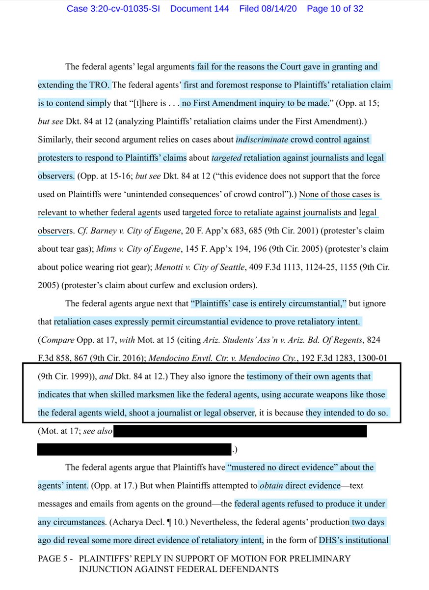 If you know WHO Mr Kerlikowske is then you’d understand the perniciousness of the Defendants.-plaintiffs offered 30+ declarations-supporting videos/photos-Govt didn’t contest any of the facts in any declaration. As previously noted the Govt reply sloppy https://ecf.ord.uscourts.gov/doc1/15107645167?caseid=153126
