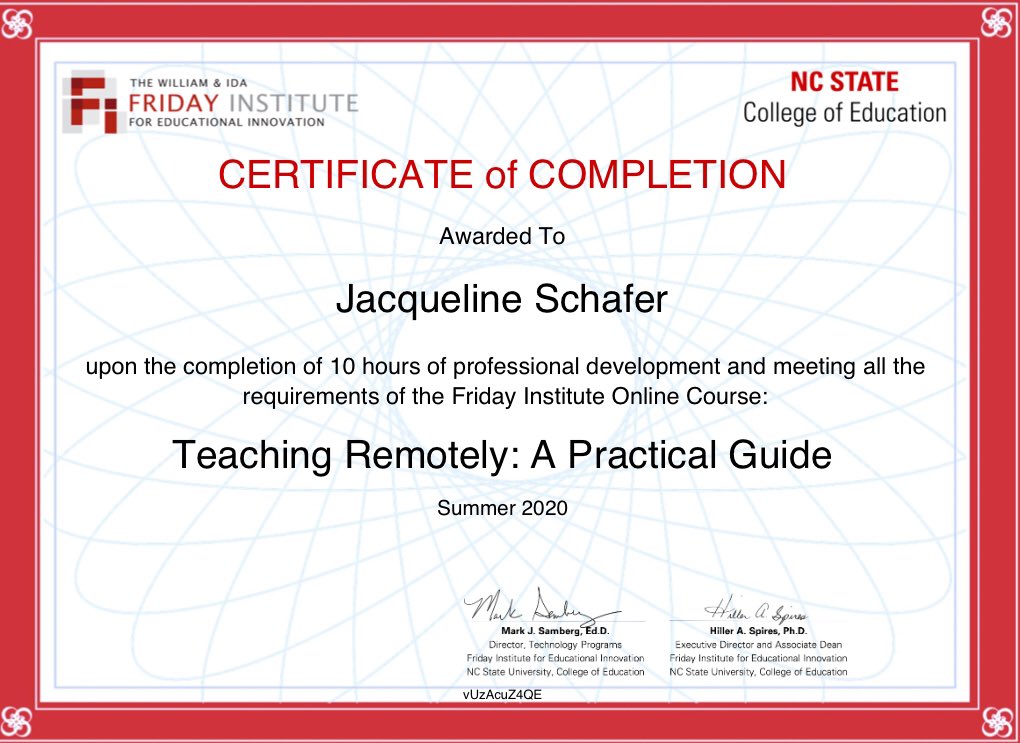 Jacqueline Schafer (@teamschafer17) on Twitter photo Beyond grateful for the opportunity <a href="/FridayInstitute/">Friday Institute</a> WOW!! I gained so much knowledge participating in the course Teaching Remotely: A Practical Guide #FITeachesRemotely <a href="/NISDSteubing/">Steubing Elementary</a> #SteubingReturnstoBetter Beyond grateful for the opportunity <a href="/FridayInstitute/">Friday Institute</a> WOW!! I gained so much knowledge participating in the course Teaching Remotely: A Practical Guide #FITeachesRemotely <a href="/NISDSteubing/">Steubing Elementary</a> #SteubingReturnstoBetter