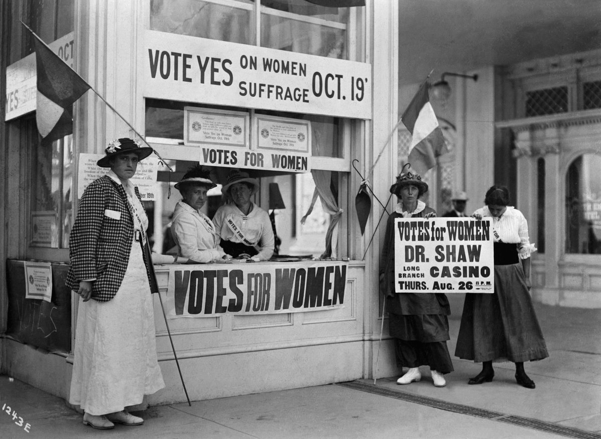 47/65In 1913, while still maintaining ownership over the building, the NYT moved out to a different location. Then came the First World War. Then came peace. Then came women's suffrage via the 19th Amendment. That was 1920. Women could now vote. Finally!