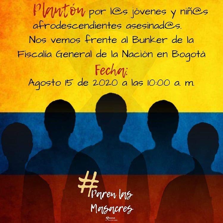 LUISEROLAVE's tweet photo. Tengo muchas amenazas de muerte, pero no dejaré mi lucha por la vida y los territorios. Saldré mañana de mi refugio y acompañaré este plantón en protesta por asesinatos de niños Afro.

¡La opción No es el miedo y si toca morir que sea luchando por mi gente! #ParenLasMasacres https://t.co/hAVdcXOqCr