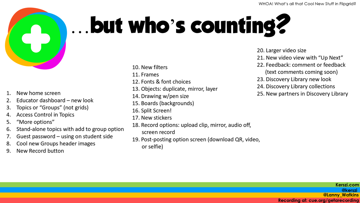 kerszi's tweet photo. Many people have been asking for the link to this session recording, so here it is!  @Lanny_Watkins &amp; I covered at least 25 of the new @Flipgrid features in a fun, lighthearted way! Hope you enjoy!  https://t.co/4F7xEGdGvO 
#FlipgridForAll #FlipgridAR #edtech #MicrosoftEdu #GETA https://t.co/eNPnu4eZZt
