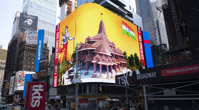 62/65A giant Ram and his planned temple lit up one of the billboards here on Aug 5, 2020. The 12-hour stay cost Ram and his boys between $5k and 10 times as much.So that's the story of Indian diaspora's most expensive plea for validation ever.
