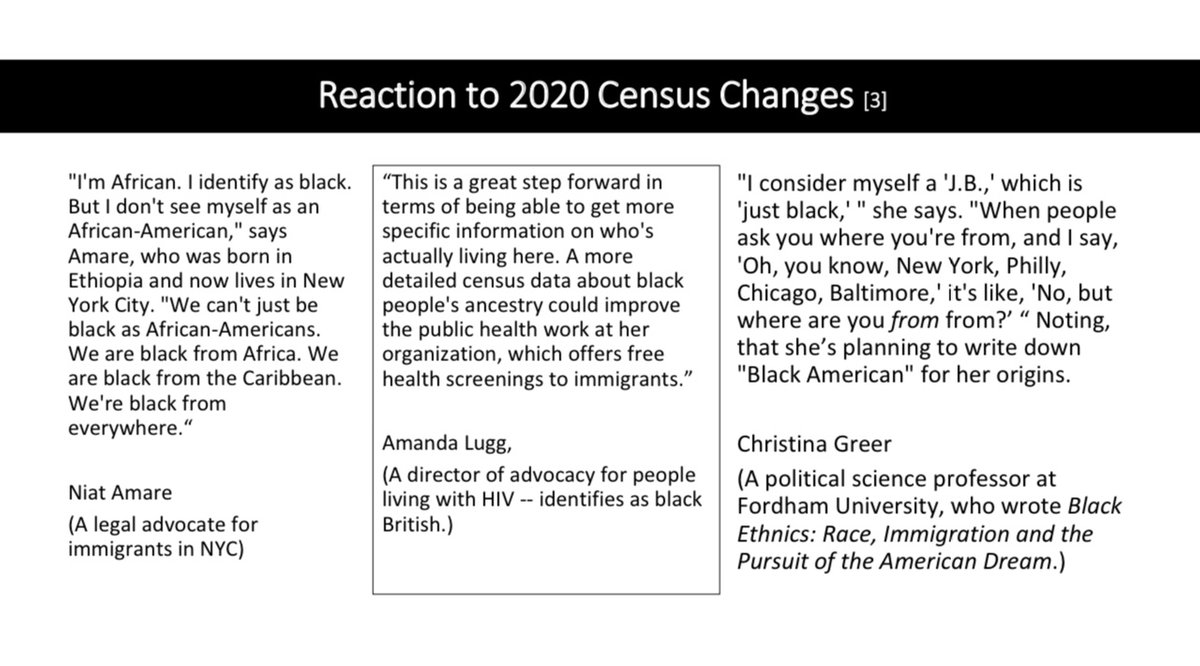 AdosDesignation's tweet photo. On the 2020 census we’re labeled as “Black” &amp; “African-American”.

• 1st census not to include “Negro,” since 1940.

• 1st time the bureau has added space on the census questionnaire for Black/African-American &amp; White “participants to write in their non-Hispanic origins”. (8) https://t.co/ucTOmxLYnW