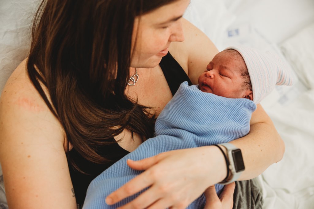 CaraLWallace's tweet photo. I’ve been living that #newborn life the last 8 days. AND I submitted some JIT info today for my R21 grant for the proposal I submitted just before finding out I was pregnant with this baby. 🤞🏼🤞🏼🤞🏼#academicmama #4thboy ❤️ https://t.co/kegu8CUyJN