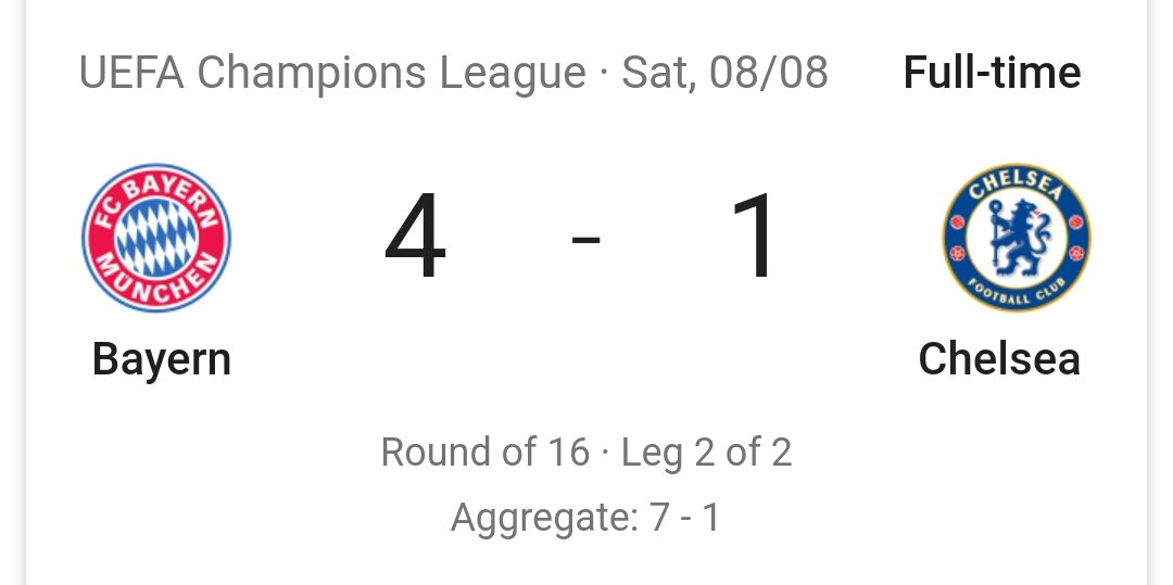 mogire_jusper's tweet photo. Bayern got the Blues 4:1 and Barca 8:2.
Now imagine what the precision German Machine can do to Europa teams like Arsenal or ManU
#BayArs 15:1
#BayManU 13:2 https://t.co/paWwt9iLR5