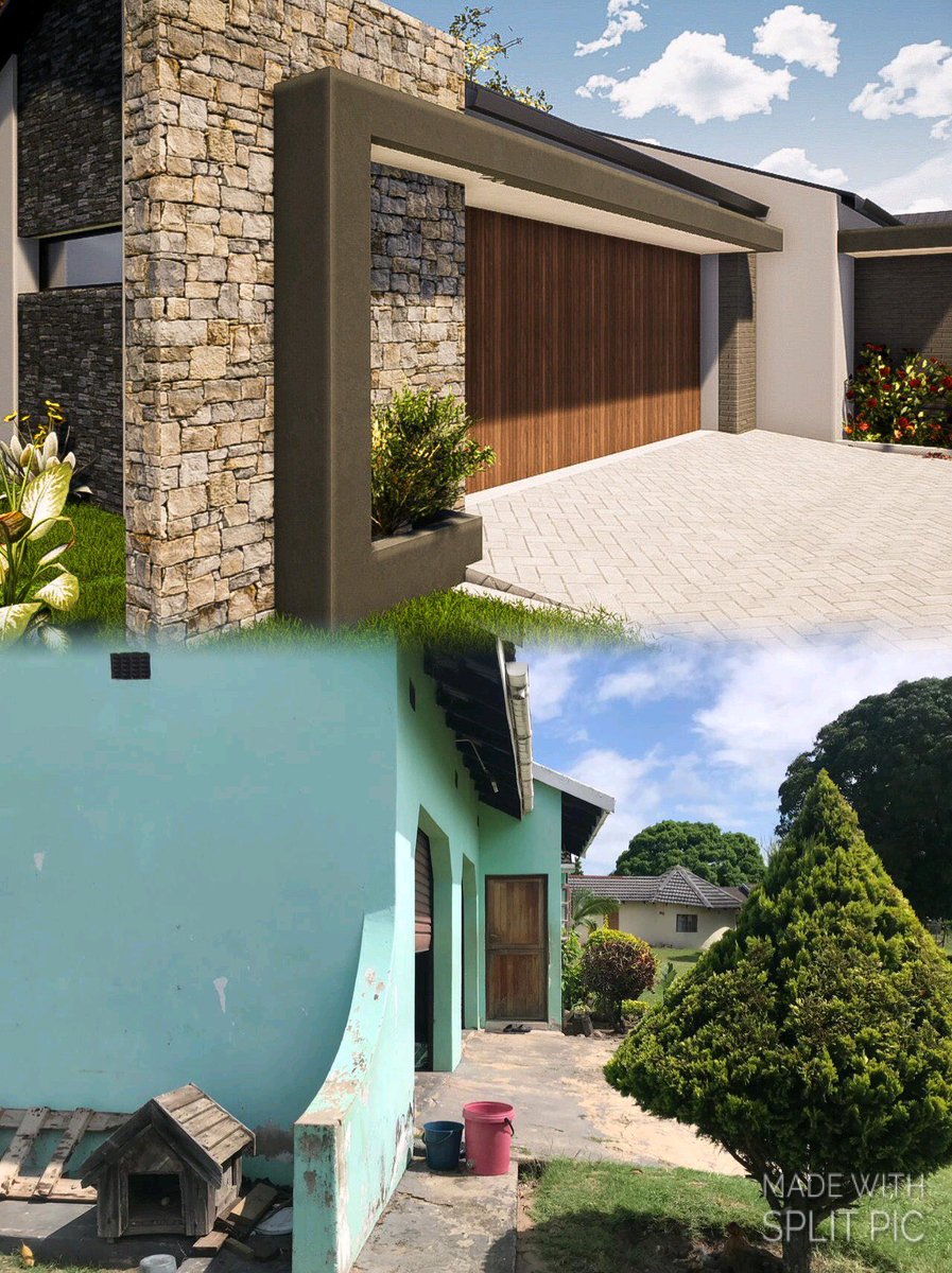 MenziNdlovu's tweet photo. So I decided to start sharing my work again. This is a before and after of House Tembe renovations. 

Brief was simply; “give the house a modern touch.” https://t.co/A4edPW5kc6