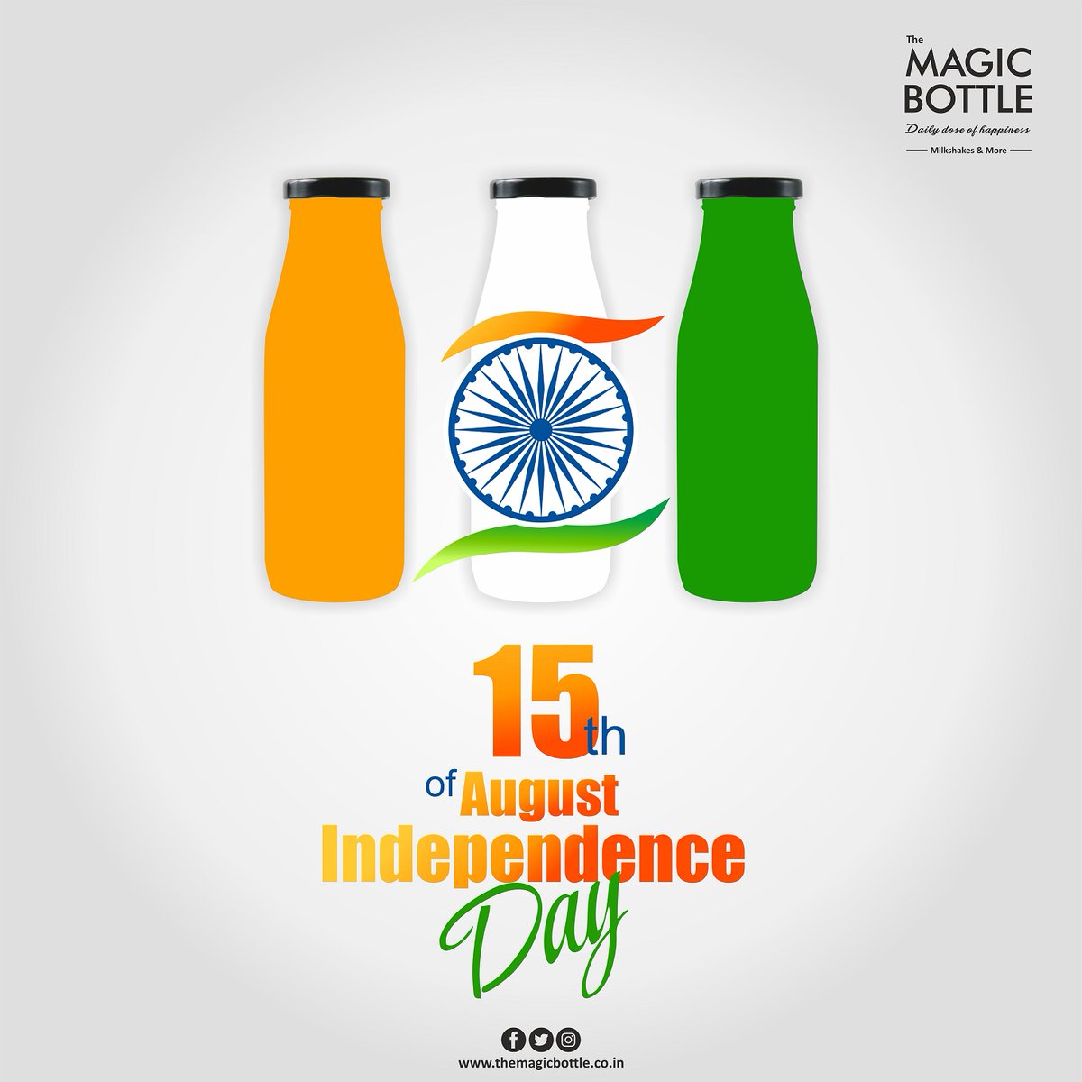 TheMagicBottle1's tweet photo. Magic Bottle wishes for everyone. Happy Independence Day!

#happyindependenceday #magicbottle #milkshakes #independenceday2020 #independence #freedom #love #india #vandemataram #JaiHind https://t.co/fv4kcd6C5V