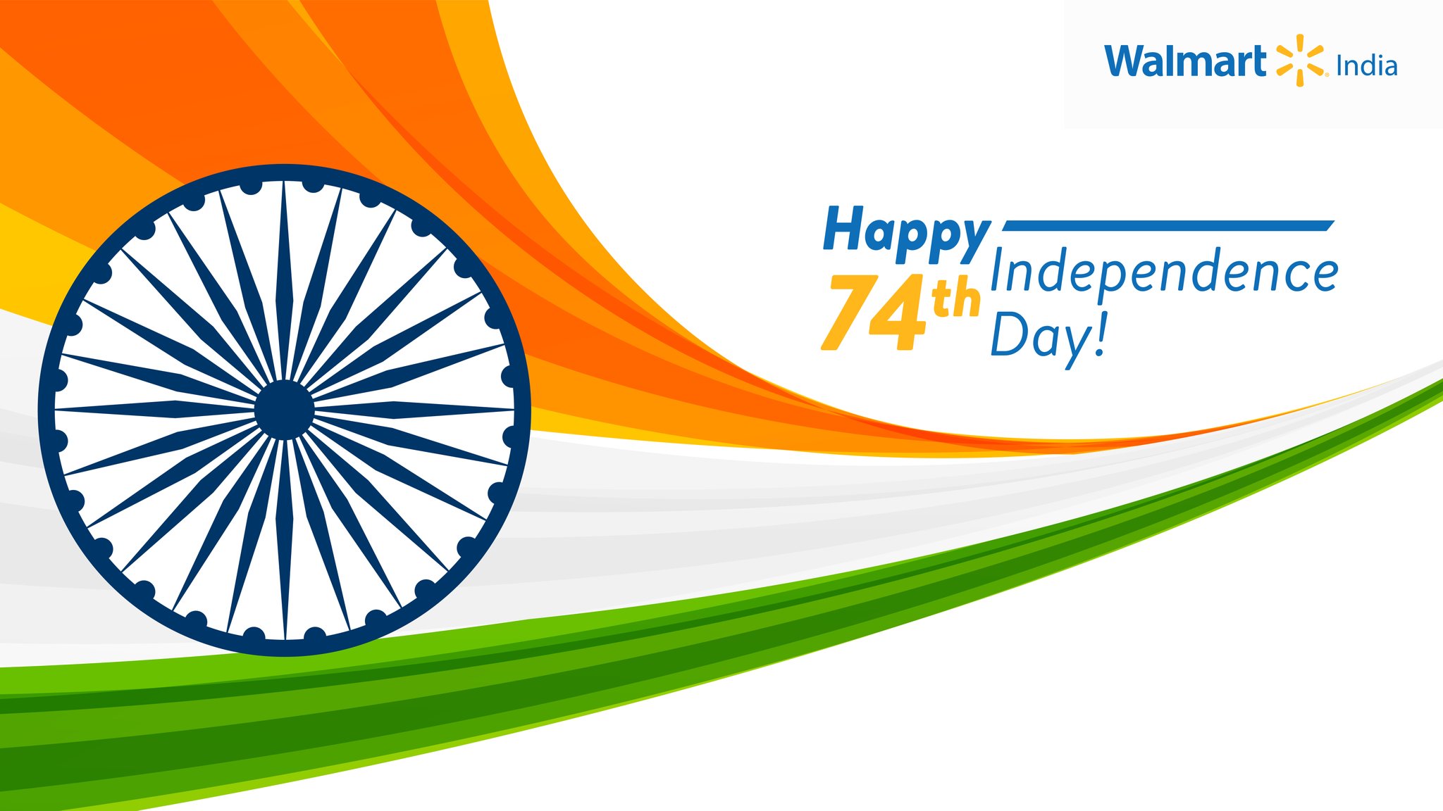 Walmart Ấn Độ chúc mừng người dân mừng kỷ niệm lần thứ 74 ngày độc lập: Cùng Walmart Ấn Độ chúc mừng ngày độc lập của đất nước. Hãy cùng xem những hình ảnh lấy cảm hứng từ niềm tự hào và sự tôn vinh cho truyền thống và lịch sử của đất nước Ấn Độ. 