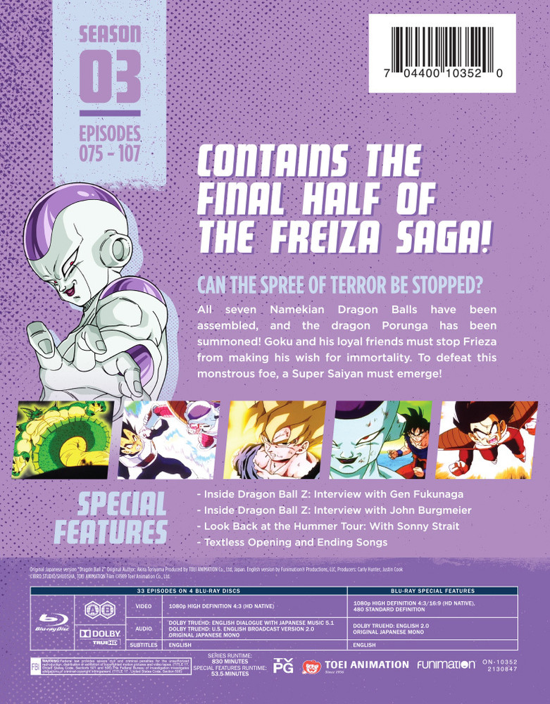 Super ã‚¯ãƒ­ãƒ‹ã‚¯ãƒ« On Twitter Dragonballz Season 1 3 Episodes 1 107 Blu Ray Language Eng Jap Subtitle English Release 3 November 2020 Price 59 98 Each Pre Order Https T Co Yx1ax8v3qw Https T Co Ymq63exd7r Https T Co Fvilbsv47l Https