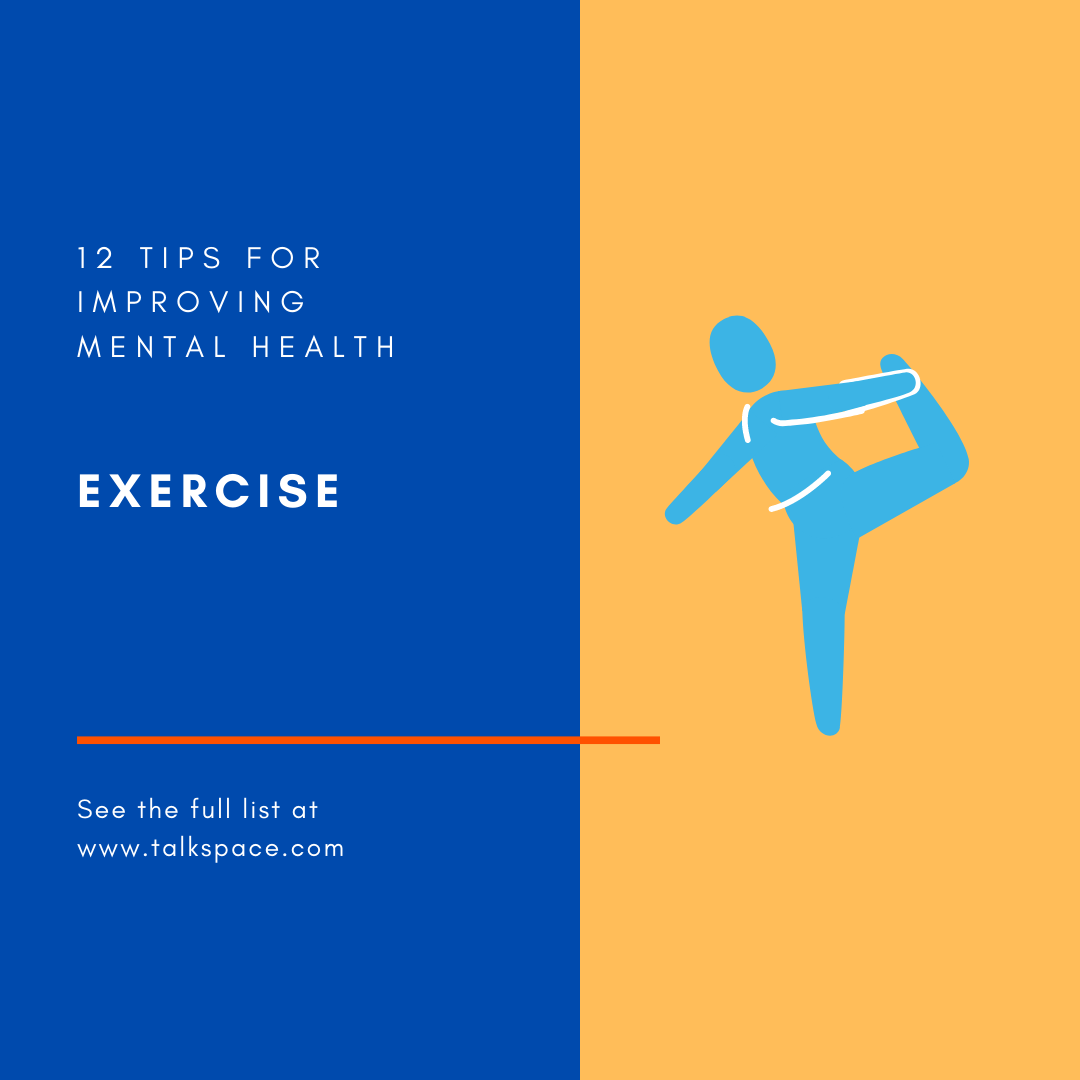 FirstStep4HELP's tweet photo. 12 Tips for Improving #MentalHealth: #3 Exercise. Get your heartbeat going! Sweat out your anxiety or stress. Exercise releases chemicals that boost well-being on a neurological level. https://t.co/tHNB4RJaqE https://t.co/OBKiyg51W7