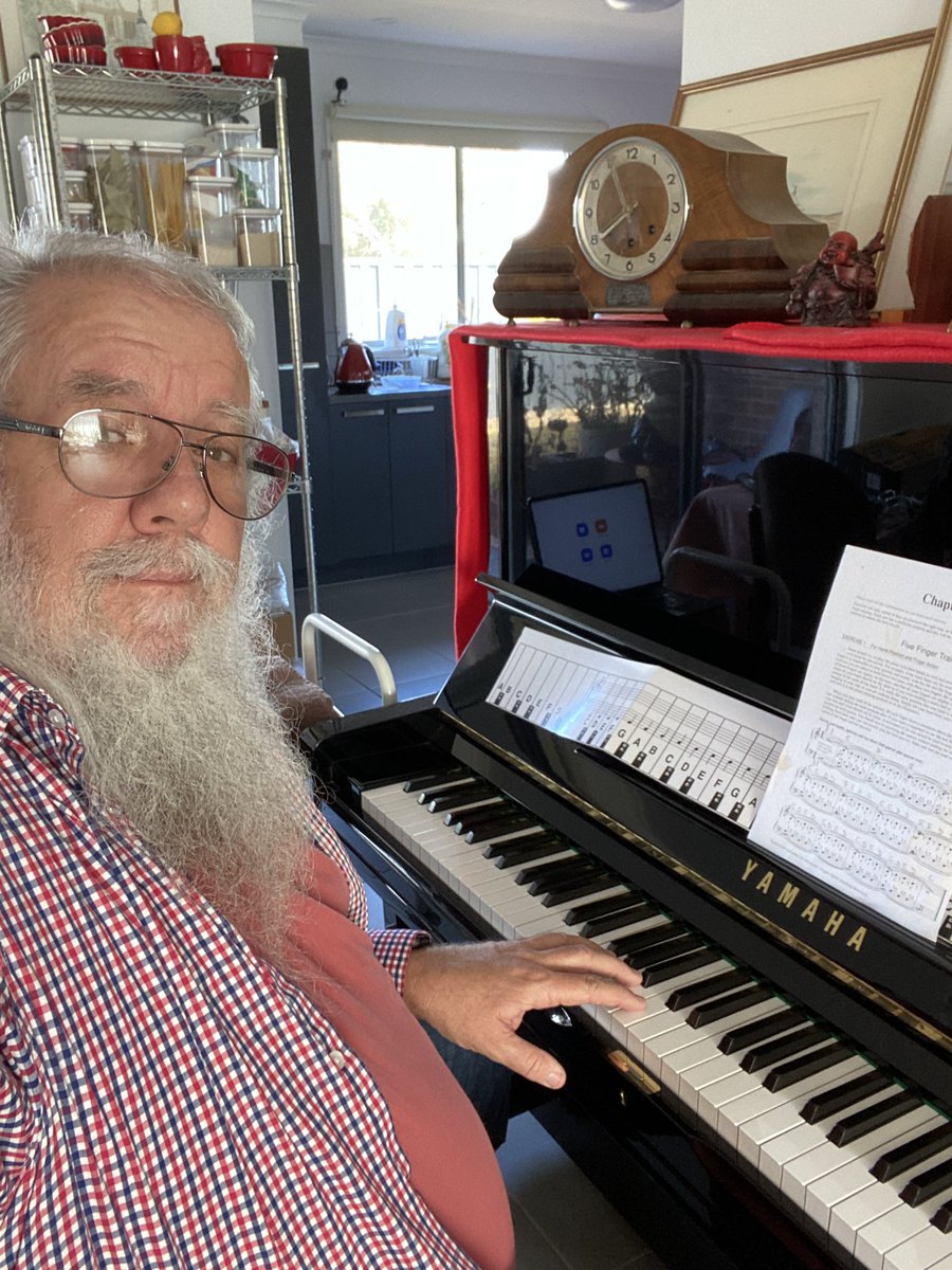 Narunggaman's tweet photo. Piano lessons via zoom for Drew this morning 😊 #Proud. Loving taking back what the #Anglican Church took from me, 42 years ago. Retrain the #Parkinsons brain @PCKJ3627 #CARoyalComm #GordonHewitson #RobertBrandenburg #Mountford #Deboo #Smith #Brown #AnglicareSA @ParkinsonsVic😊 https://t.co/qbWC8nhfch