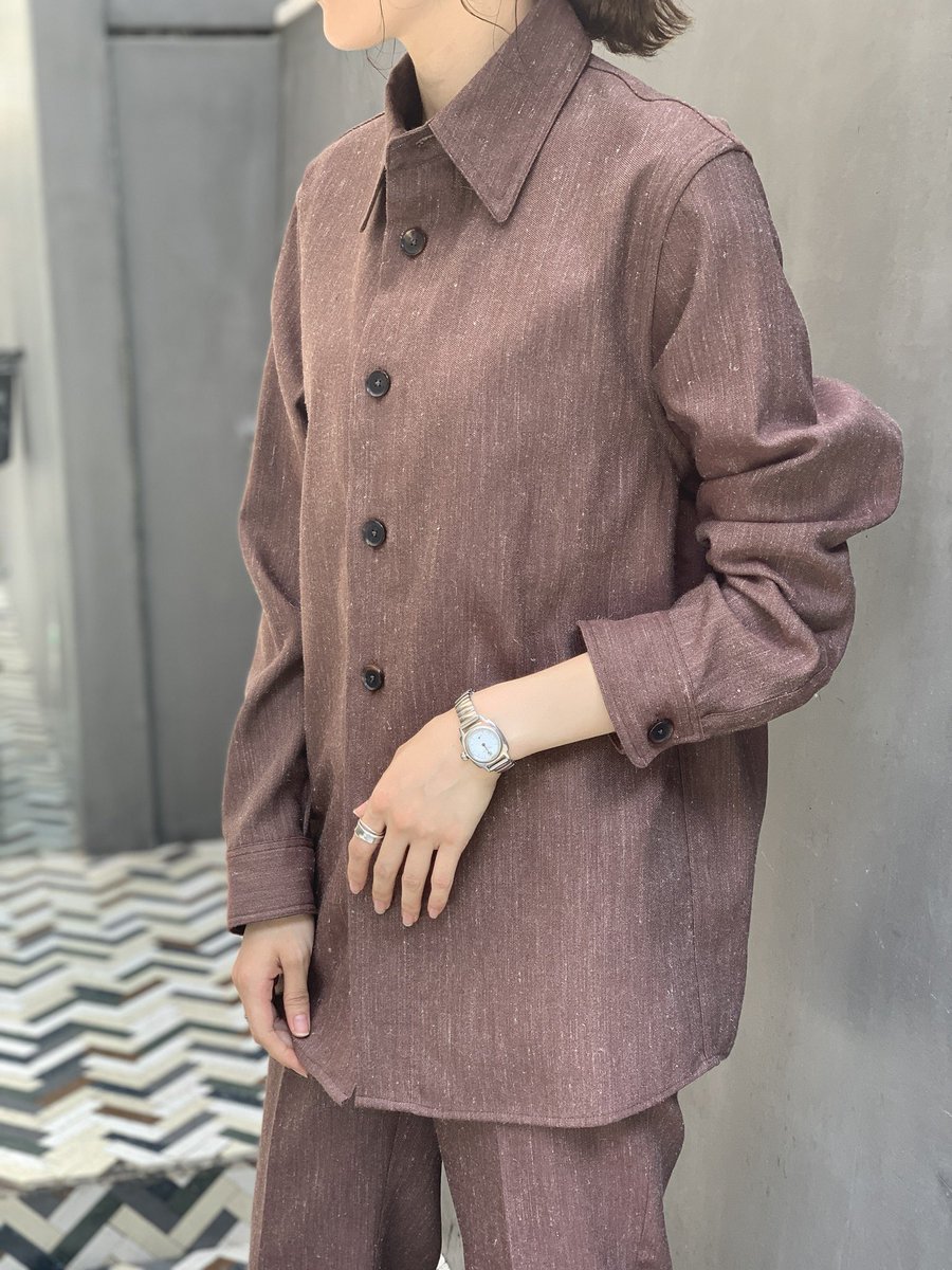 AURALEE WOOL LINEN TWILL SHIRT