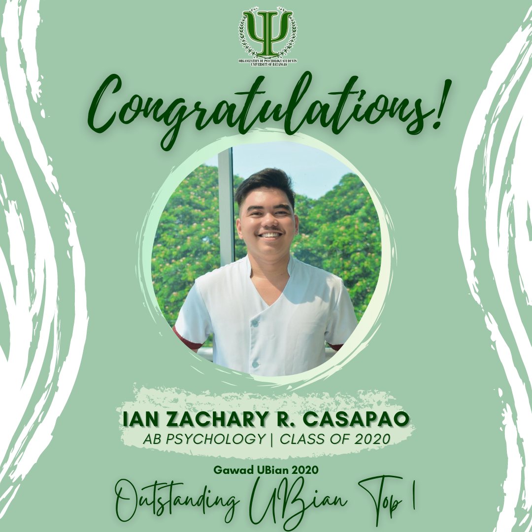 UB_OPS's tweet photo. No matter what happened you stood up, took every challenge as a learning experience, and faced your losses by gaining more. Congratulations for being recognized as the Outstanding UBian Top 1. 💚
#UBOPS. #PsychPower. #OPStoppable. #GawadUBian2020. https://t.co/3lDDMJ4jA9