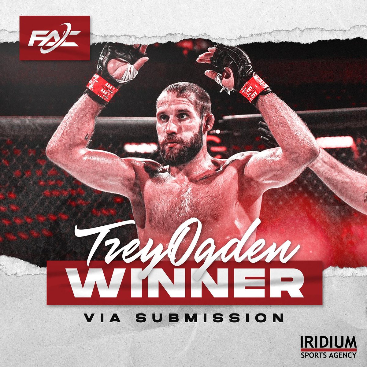 TeamIridiumISA's tweet photo. 🚨 #TeamIridium beast Trey Ogden climbs to 14-4 with a 1st-RD submission at #FAC3 on @UFCFightPass 😈 #TheDarkside https://t.co/9Sx9UqFjDS