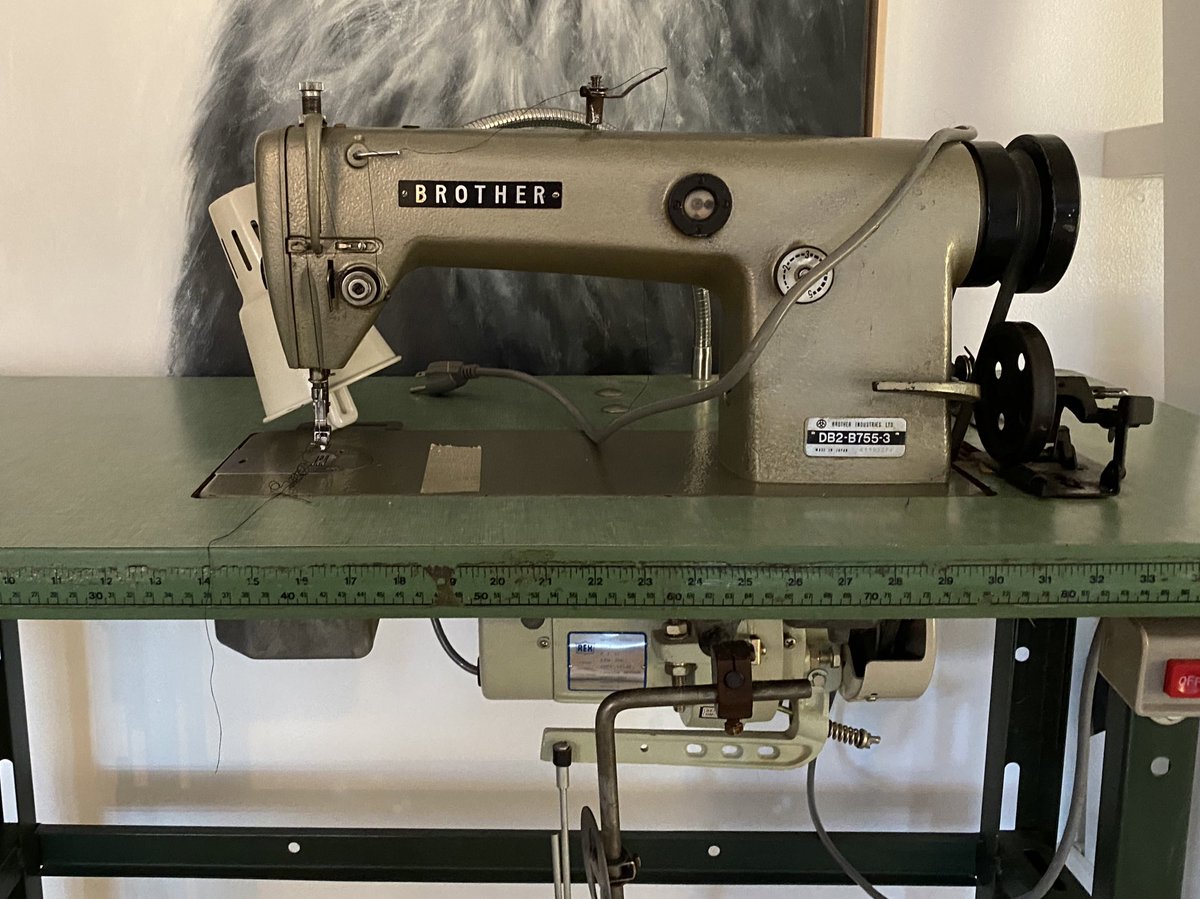 Having drinks with my industrial sewing machine, before it goes into storage.I worked in fashion after chef school, before finance... making me a prime housewife for 50s TV.Fashion seems flakey, but finance bros are blown away when I explain how it relates to making money. 
