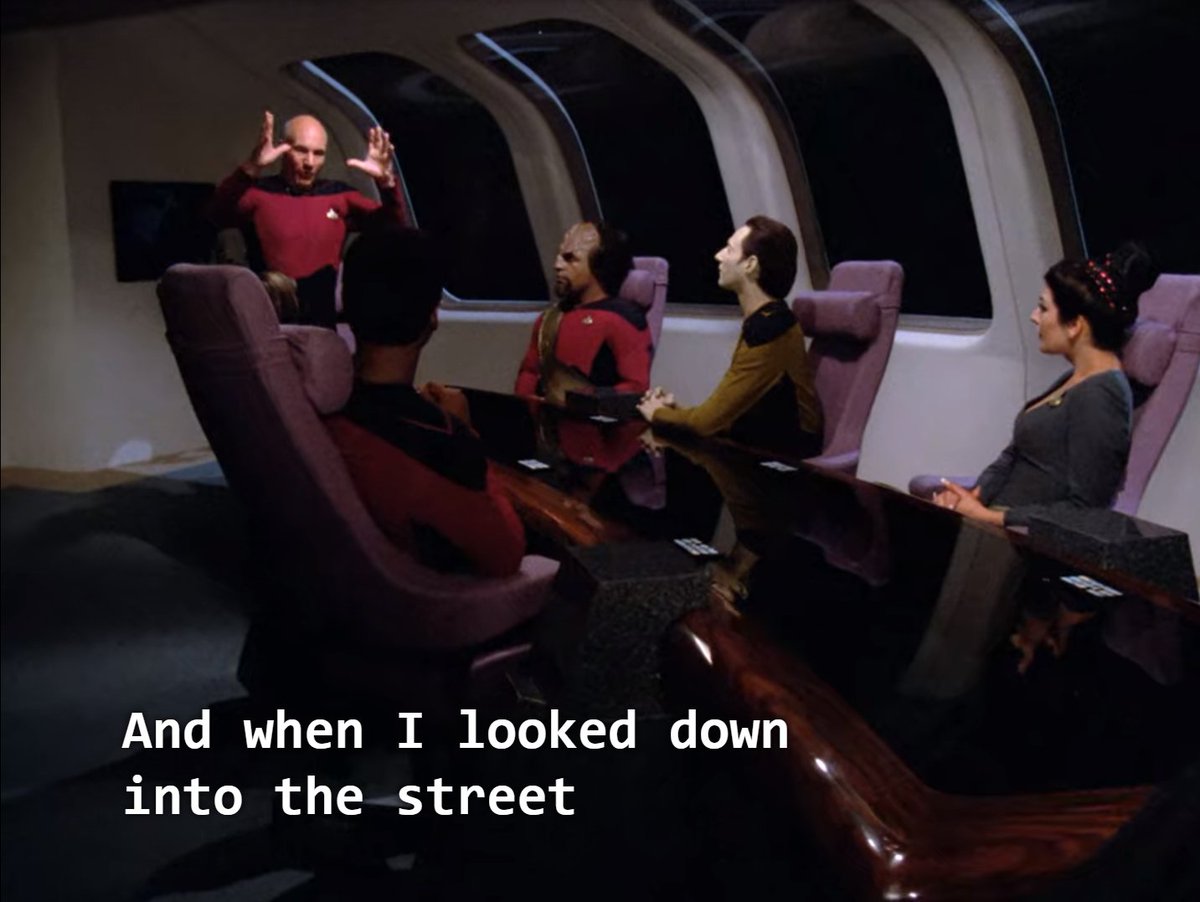 why is pickard explaining the holodeck to his bridge crew lol