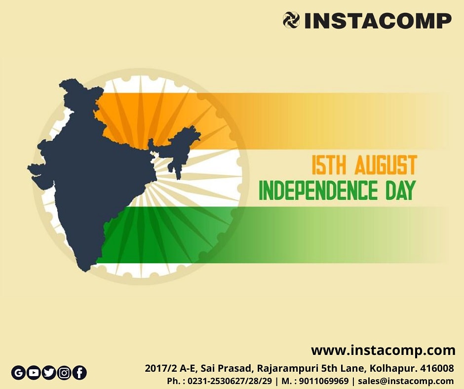Instacompkop's tweet photo. Happy Independence Day

#INSTACOMP #Tally #Quickheal #Shreelipi #Bizanalyst #Connect21 #Cleartax #Tallyhelp #Tallyinkolhapur #Quickhealinkolhapur #Shreelipiinkolhapur #Software #Rajarampuri #Kolhapur #IndependenceDay #india https://t.co/AYKd1ooeD7