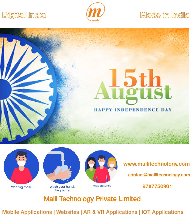 MailiTechnology's tweet image. Wish You Safe and Happy Independence Day

Maili Technology Private Limited 
mailitechnology.com
contact@mailitechnology.com