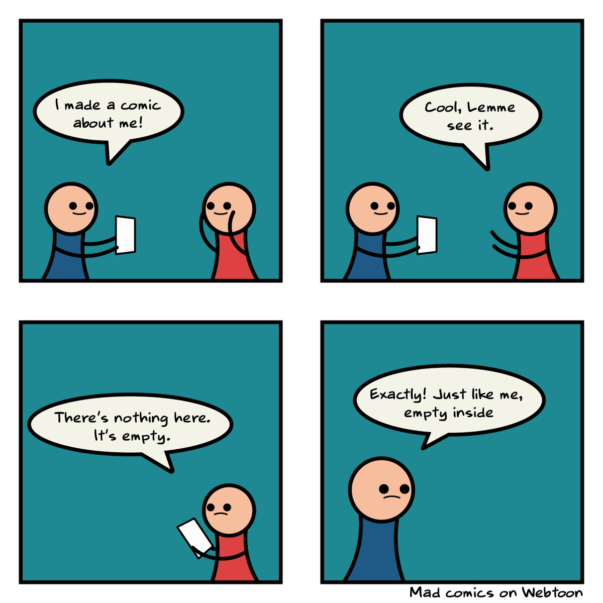 _mad_comics_'s tweet photo. More terrible comics at webtoon:
https://t.co/xZ4BdRkH9x
#webcomicseries #webcomics #comics #comicstrip #webcomicstrip #comedy #funnycomics #funnymemes #funny #memes #humor #relatblememes #relatable #comicartistsunite

@DiscoverComics @webcomicspromo @WebcomicsMojo
@ComixCentral https://t.co/GSk90SFjRq