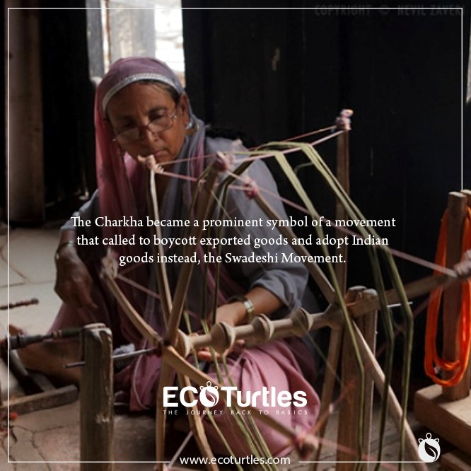 ecoturtleshub's tweet photo. The re-emerging trend of self-reliance is just another sign of a nation that continues to strive for greatness on it's own. Wishing you all a glorious Independence Day!  
#IndependenceDay2020 #Charkha #SustainableBrands https://t.co/qd4X728Bu4