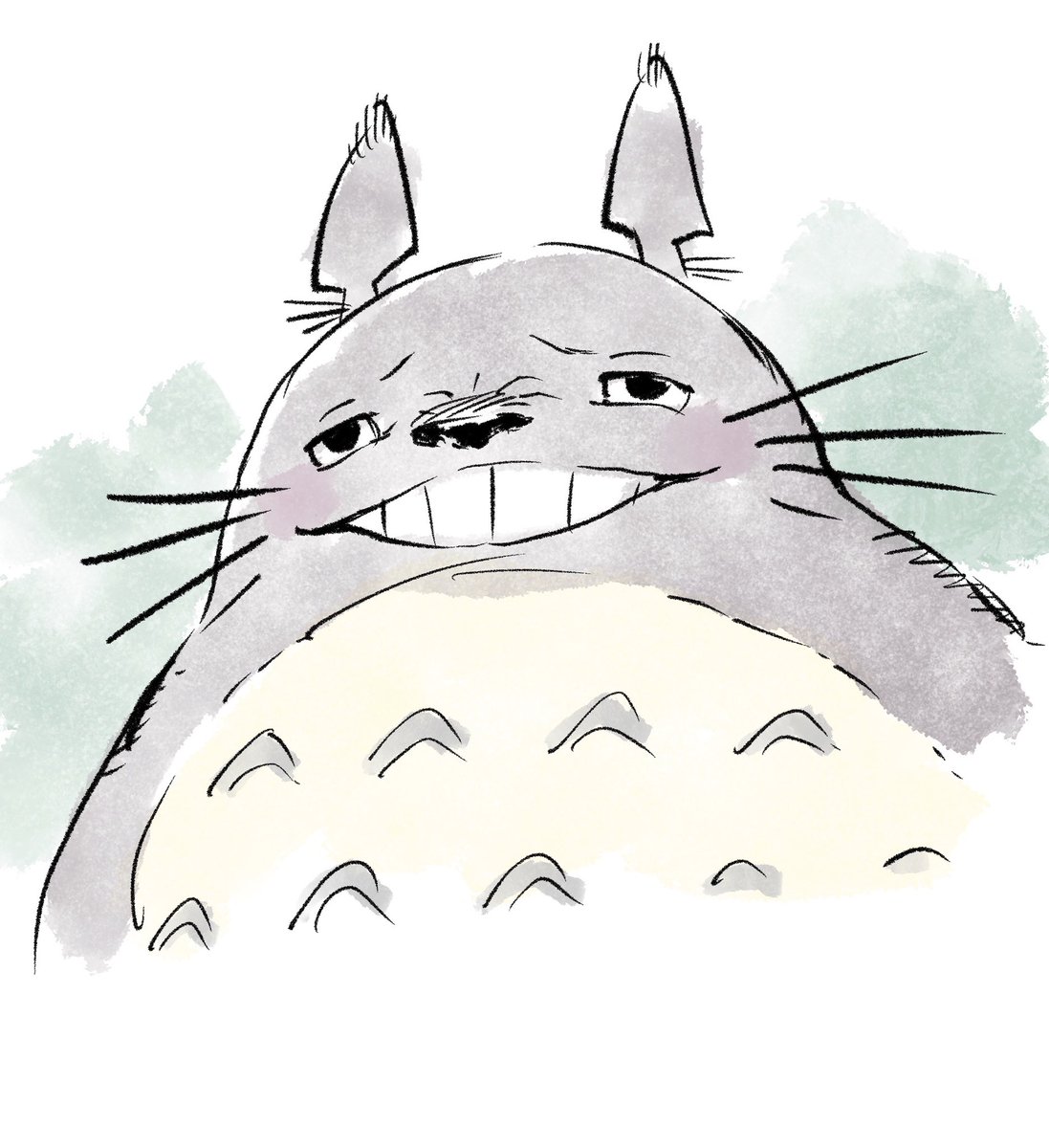 「昨日てきとうに描いた、嫌な表情のトトロ 」|アントンシクのイラスト