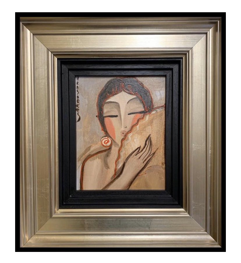 Sold this week! ‘Girl with the Fan’ by Hrasarkos. See our collection of original paintings here: myoriginalpainting.com