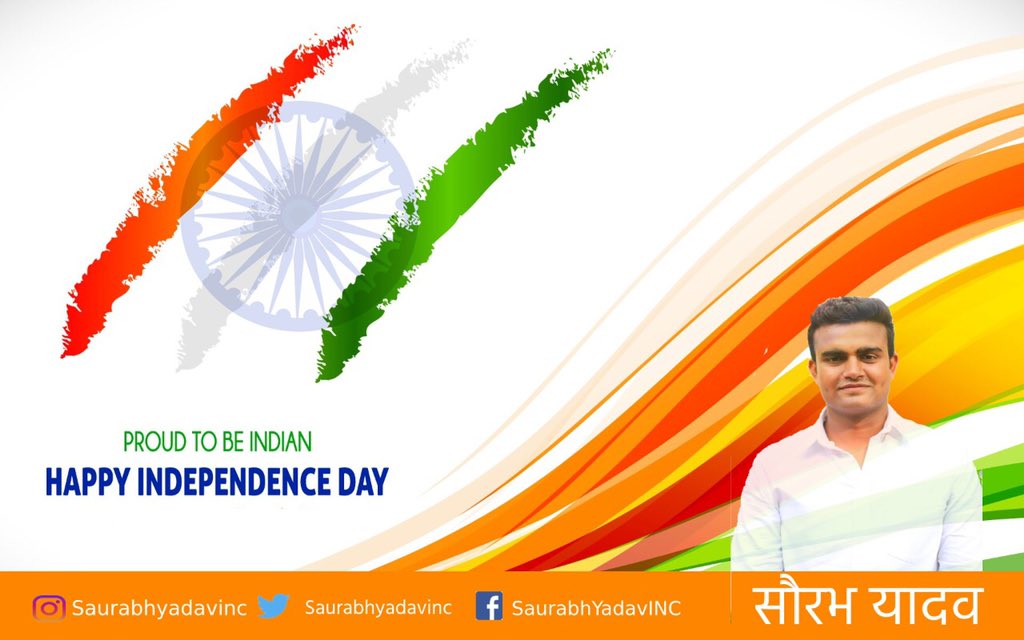 SaurabhYadavINC's tweet photo. स्वतंत्रता दिवस के अवसर पर हार्दिक शुभकामनाएं और बधाई।
यह अवसर स्वतंत्रता के लिए संघर्ष करने वाले भारत के महान नेताओं और वीरों को याद करने और श्रद्धांजलि देने का है। भारत की स्वतंत्रता और लोकतंत्र अक्षुण्ण और अविनाशी रहे इसकी कामना है।

#स्वतन्त्रतादिवस2020 https://t.co/NNT8oquxWd
