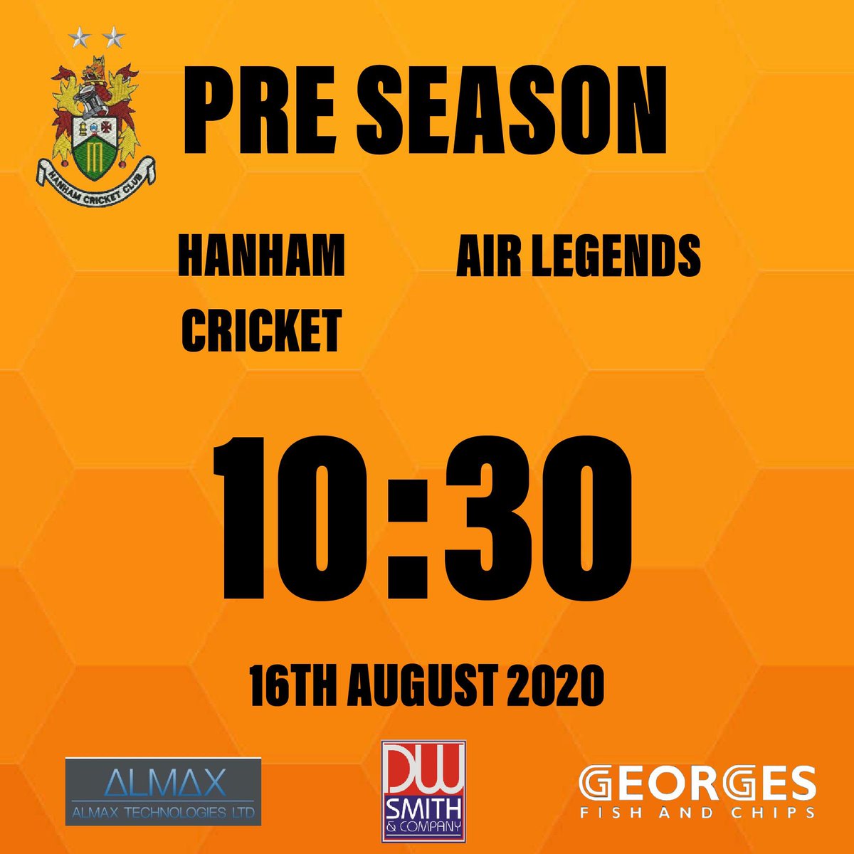 ➡️UP NEXT;

🆚 <a href="/AirSunday/">Air Legends Sunday</a> 
🏆 Pre-Season #2
🕑 10:30am
📅 Sunday 16th August 2020
📍 Vicarage Road

#Kents  🟠⚫️
