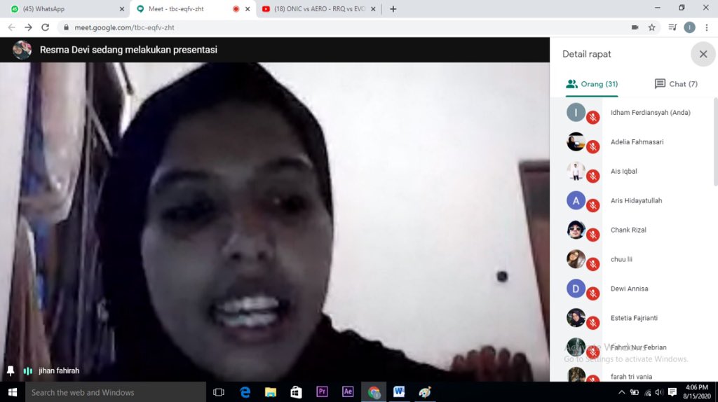 NOW : Pelaporan Divisi Sarasehan dalam agenda Rapat Anggota II Periode 2019/2020