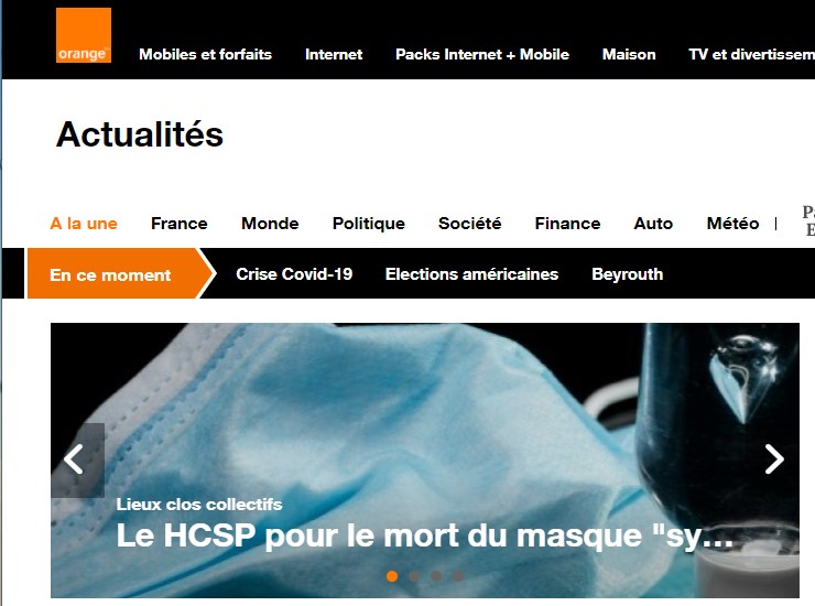 letroisg's tweet photo. Faute de frappe ou erreur volontaire , Vu ce matin sur les Actualités du Portail Orange... https://t.co/bhJStFZ625
