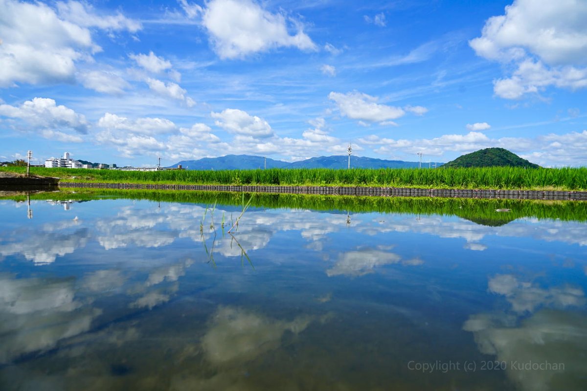 kudochan_tweet's tweet photo. 今年は田んぼが綺麗な本薬師寺跡♪

#風景写真　#田園風景　#リフレクション https://t.co/ceN8udEa6d