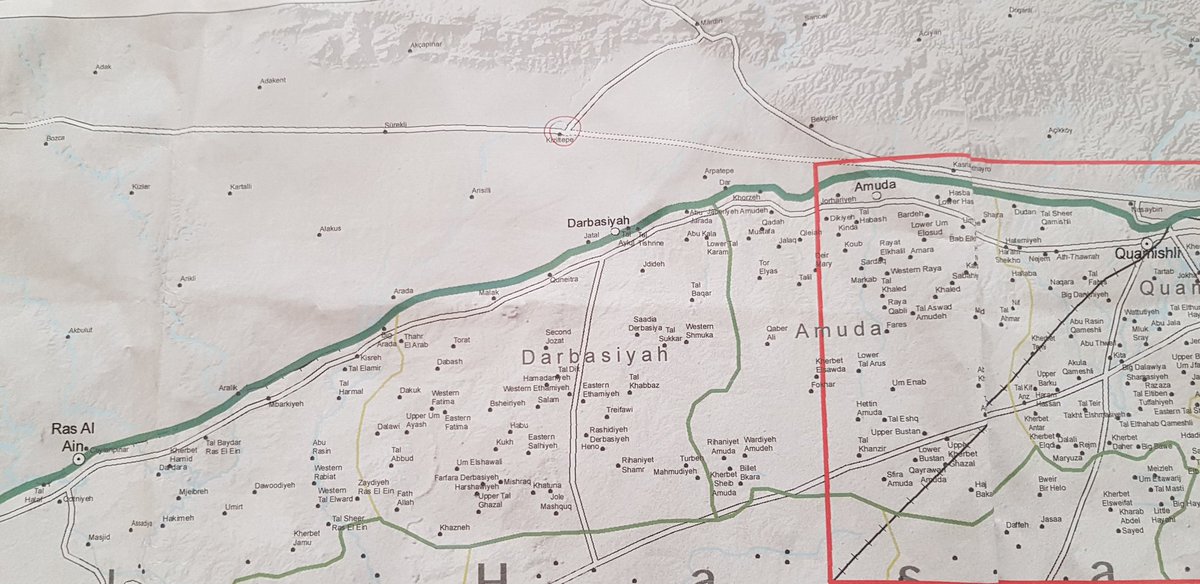 So from Ceylanpınar, 'mirror' town of Ra's al-Ayn,  #NESyria, there is a road along the border to Kızıltepe. From Kızıltepe to Nusaybin the road goes along  #Amouda, one can see it clearly. And in Nusaybin one can see the northern parts of  #Qamishli very well.  #Turkey  #Syria