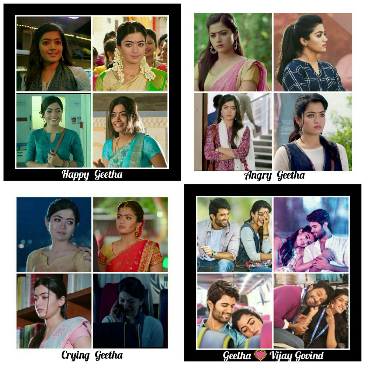 RamNandhitha's tweet photo. @iamRashmika
@TheDeverakonda
#2YrsForBBGeethaGovindam
#HowToImpressGeetha
#GeethaGovindamTrendDay
#GeethaGovindamTrendOn14th
Geetha Govindam.....๐
Happy Geetha...... ๐
Sad Geetha...... ๐๐ญ
Angry Geetha...... ๐ก
The One and Only Geetha madam Rashmika Mandanna..... https://t.co/bCONteiO14